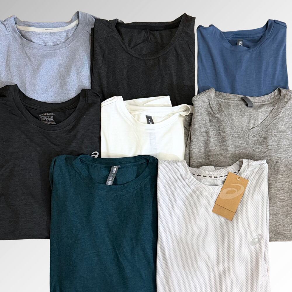Vuori Lululemon On Men's Tech T-Shirts Lot of 8 Reseller's Bundle Running Asics